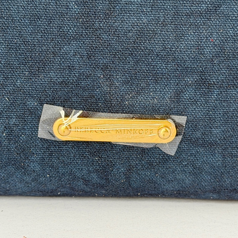 Rebecca Minkoff Bow Clutch Denim Blue NWT Wristlet Zip Pouch - Picture 3 of 8
